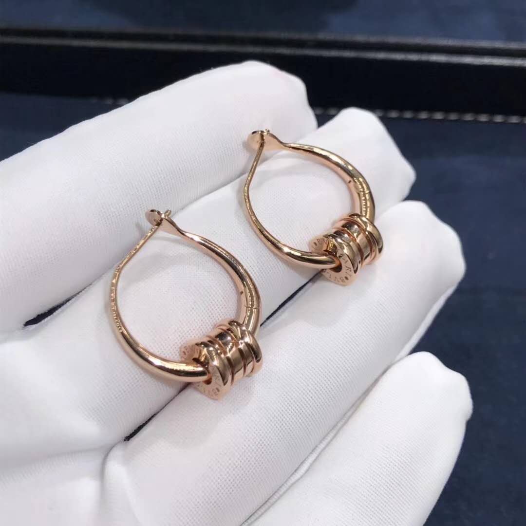 Custom Made Bvlgari B.zero1 Hoop Earrings 18k Rose Gold