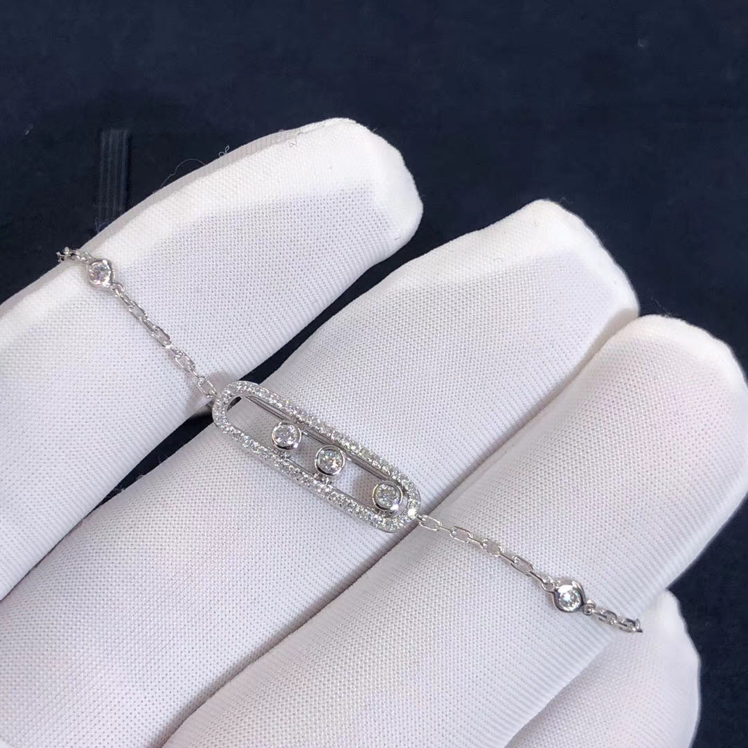 18k White Gold Messika Move Classic Pavé Diamond Bracelet