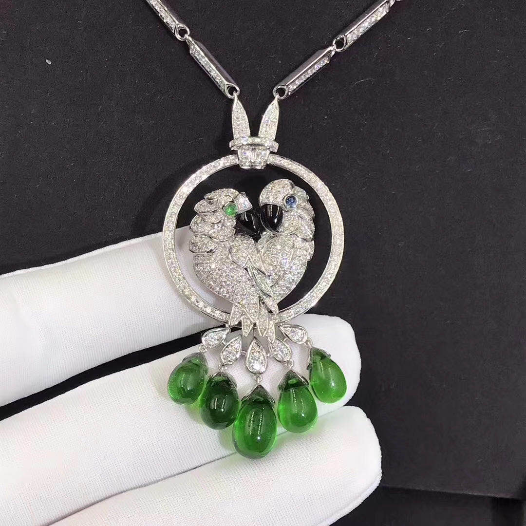 Cartier Les Oiseaux Liberes necklace 18k white gold paved diamonds