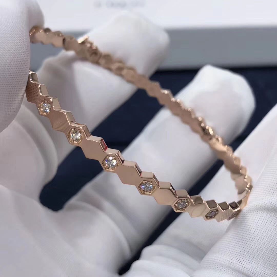 Inspired 18k Pink Gold Chaumet Bee My Love diamond bracelet