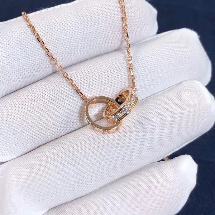 Custom Made 18K GOLD LOVE NECKLACE, DIAMONDS
