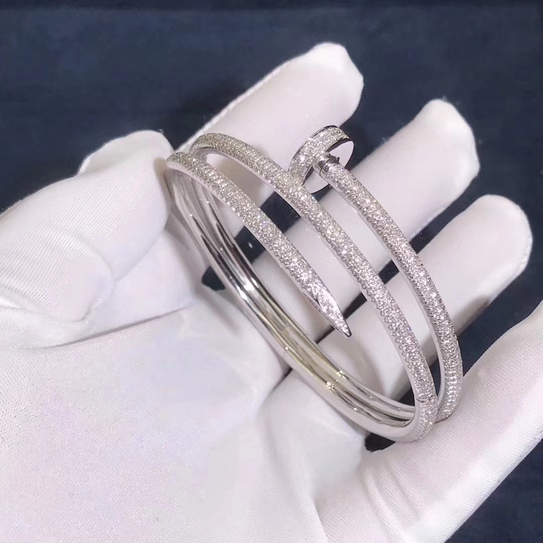 Cartier Juste Un Clou 18K White Gold with 624 Diamond-Paved Bracelet