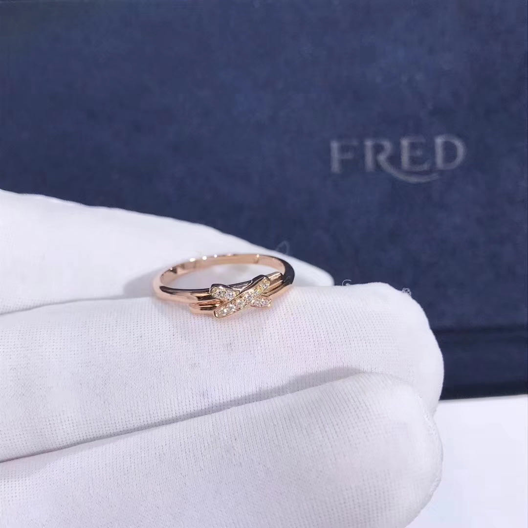 Chaumet Jeux De Liens Dimond Ring 18K Rose Gold With Diamonds 081239