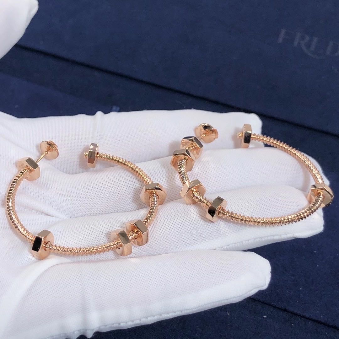 Custom Made Cartier 18K Pink Gold Ecrou de Cartier Earrings B8301408