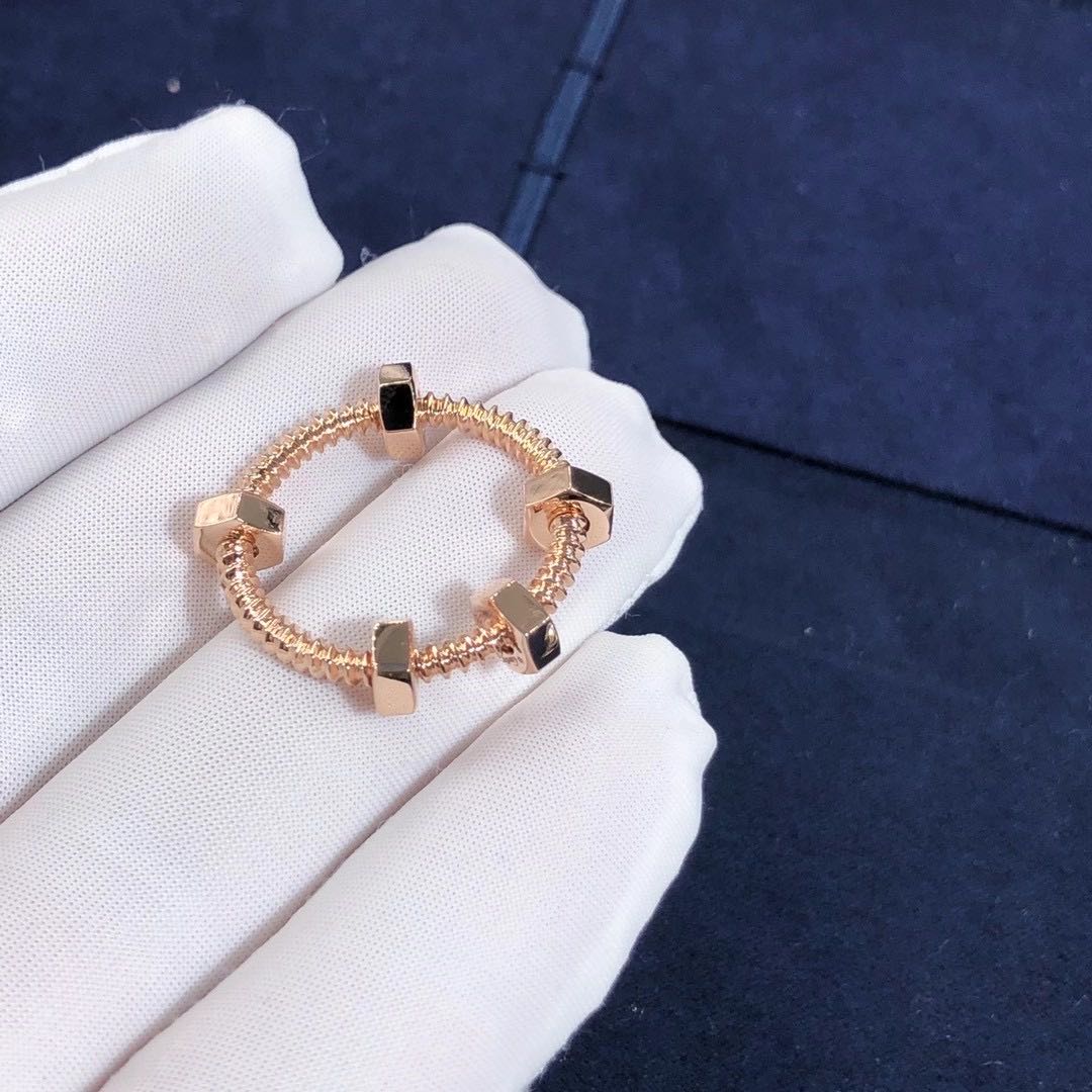 Designer Cartier 18K Pink Gold Ecrou De Cartier Ring B4227300