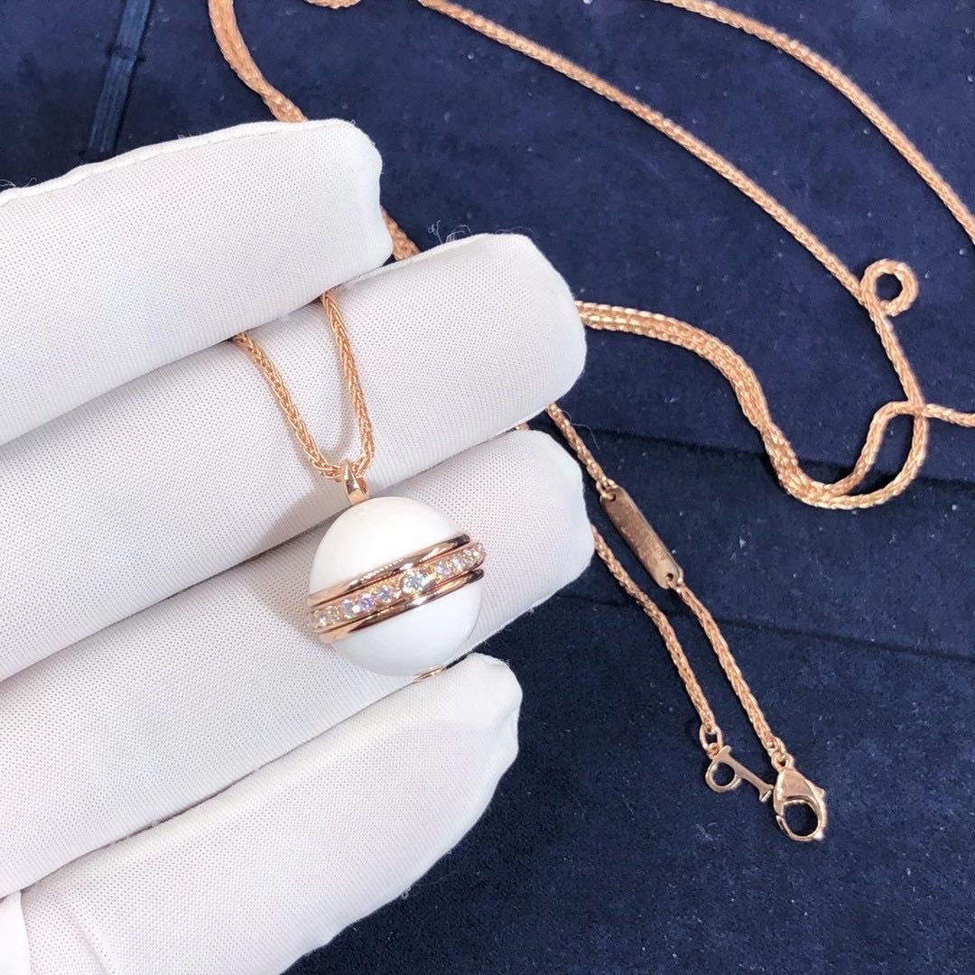 Piaget 18K Rose gold Chalcedony Diamond Pendant G33PD400