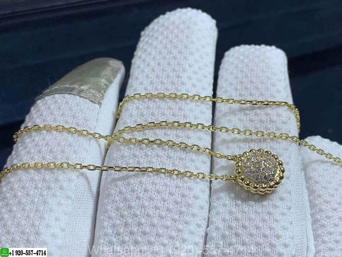 Van Cleef & Arpels Perlee Diamonds 18k Yellow Gold Pendant Necklace VCARO9PD00