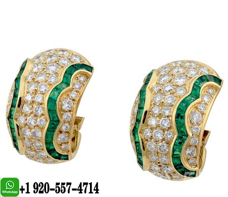 VAN CLEEF & ARPELS Diamond, Emerald Earrings