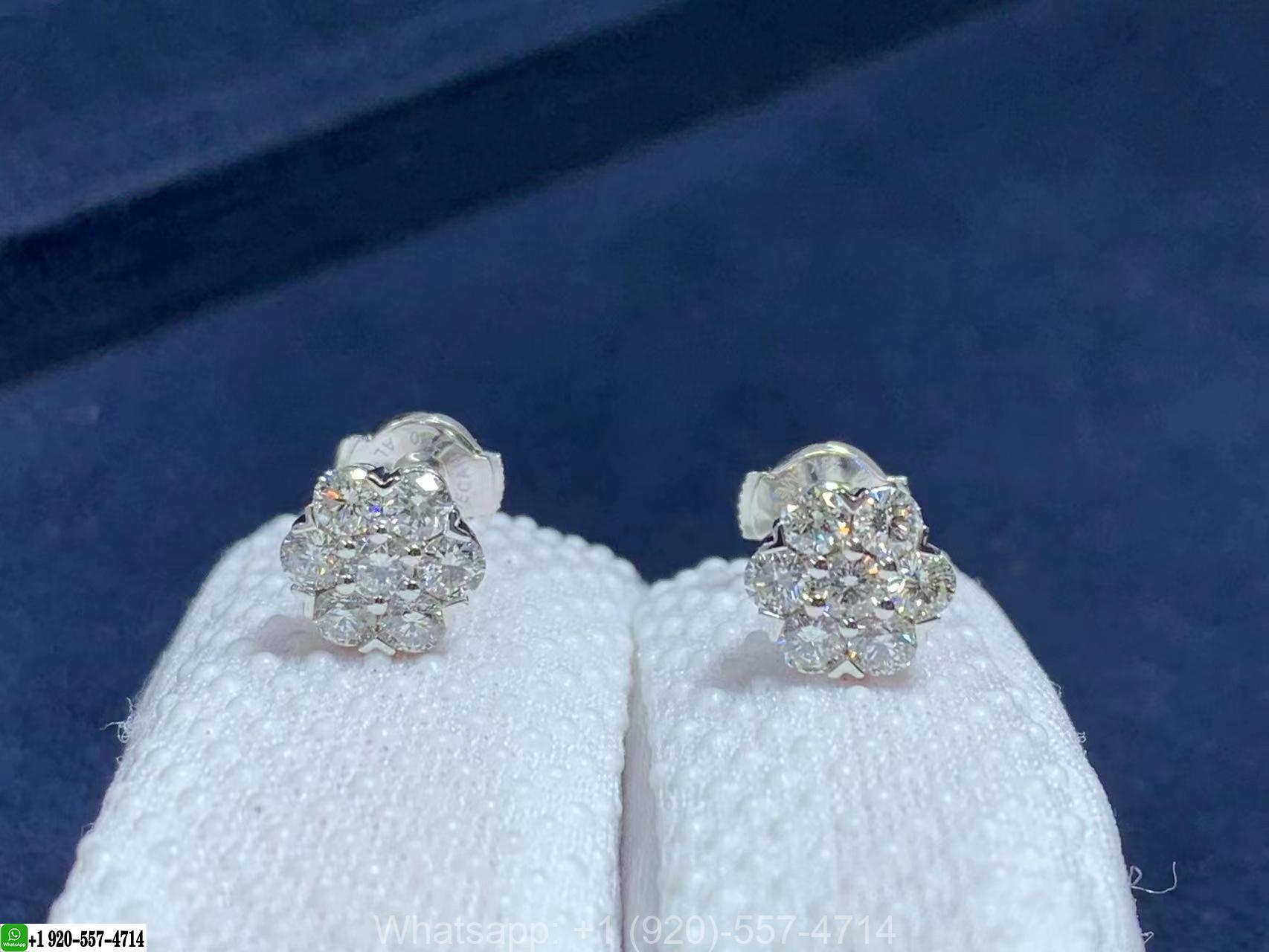 Van Cleef & Arpels 18K White Gold Diamond Fleurette Earstuds Large Model VCARA48300