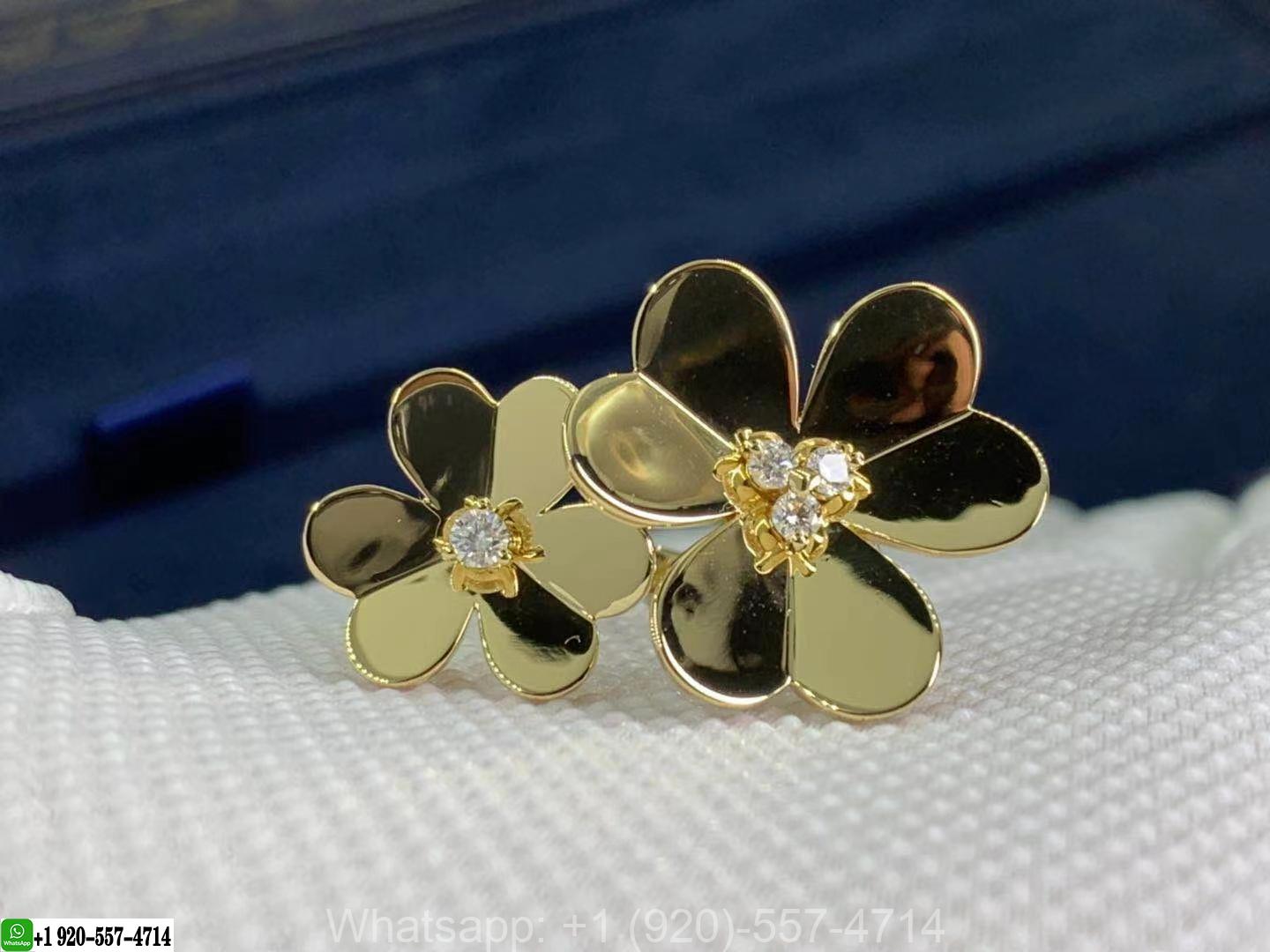 Van Cleef Frivole 18K Yellow Gold Diamond Between the Finger Ring VCARB67600