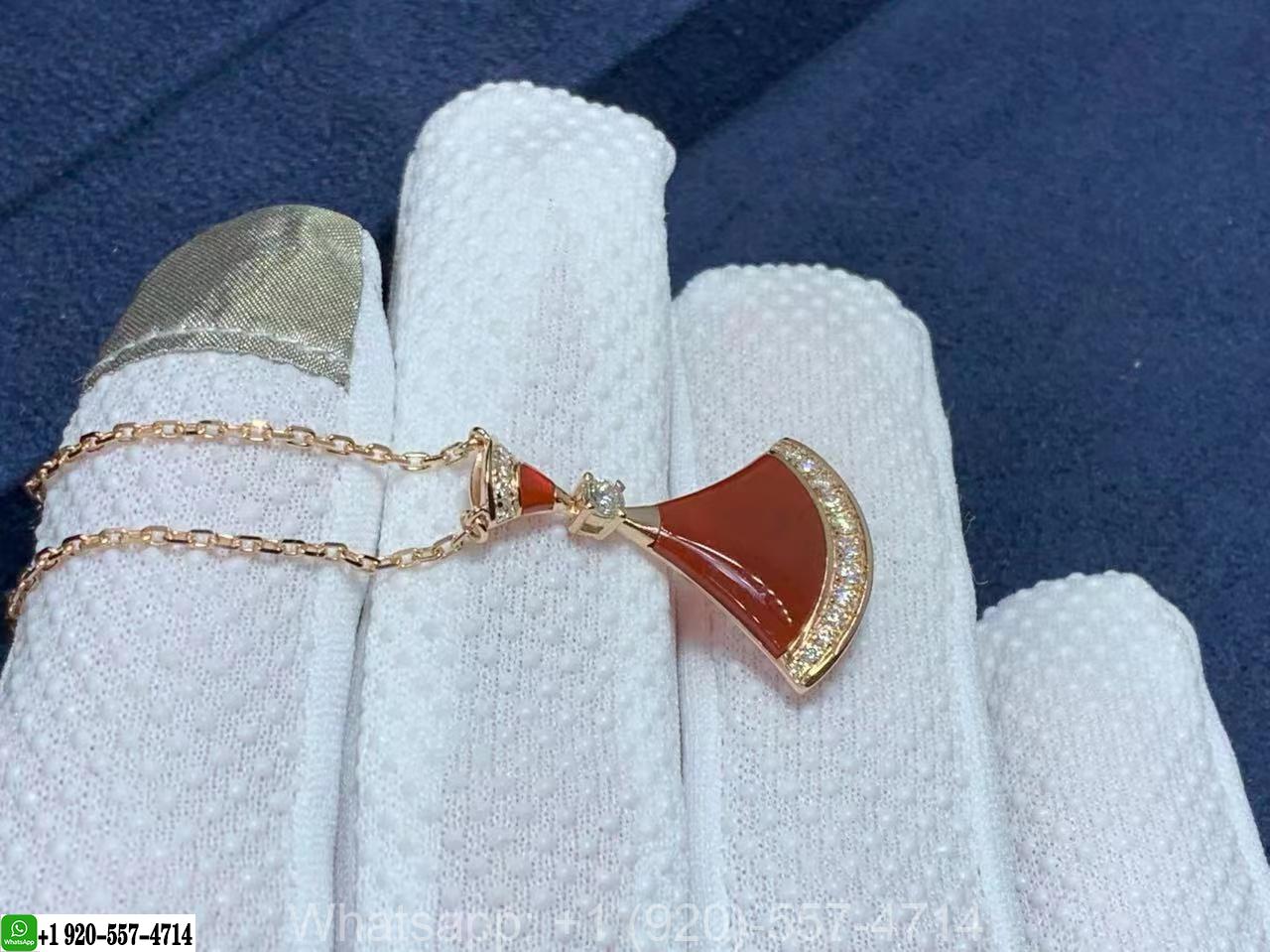 18k Rose Gold Rubies and Diamond Bvlgari Divas’ Dream Necklace CL858465 355818