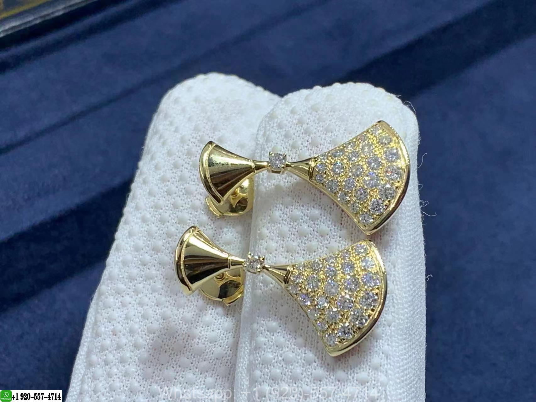 Bvlgari Divas’ Dream 18K Yellow Gold Pavé Diamonds Earrings – 351054