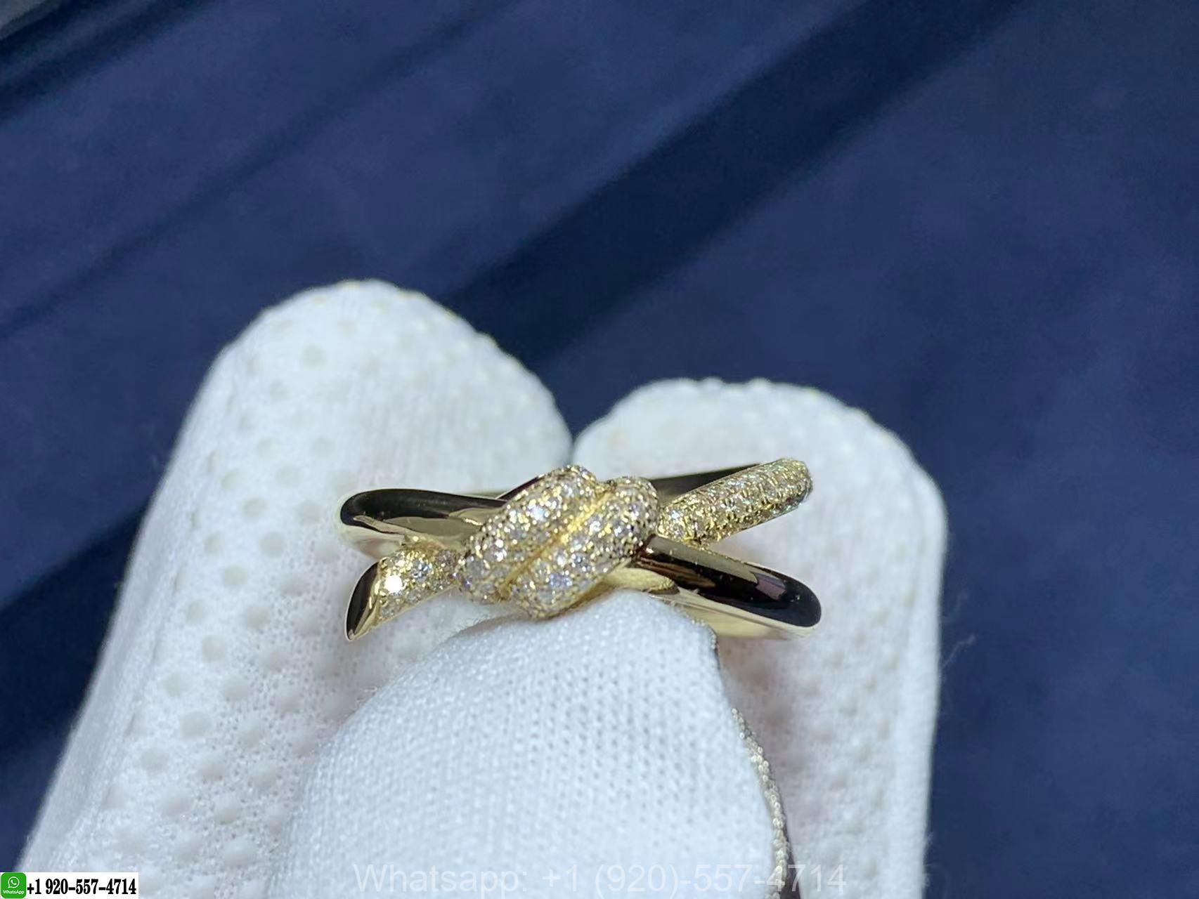 Tiffany Knot Double Row 18K Yellow Gold with Diamonds Ring